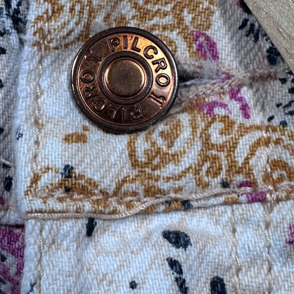Anthropologie Pilcro Floral Print Denim High Rise Shorts‎ Women's XXS Frayed Hem - Picture 4 of 10
